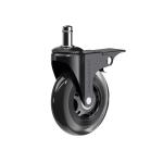 Set (5 pieces) of rubberized castors CASTORS 75 Fix Transparent