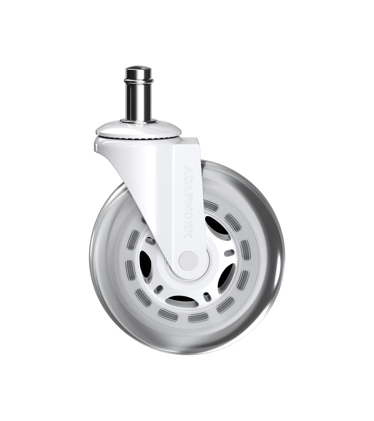 Set (5 pieces) of rubberized castors CASTORS 65 White, photo 2