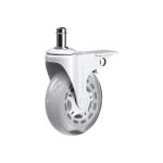 Set (5 pieces) of rubberized castors CASTORS 75 Fix White