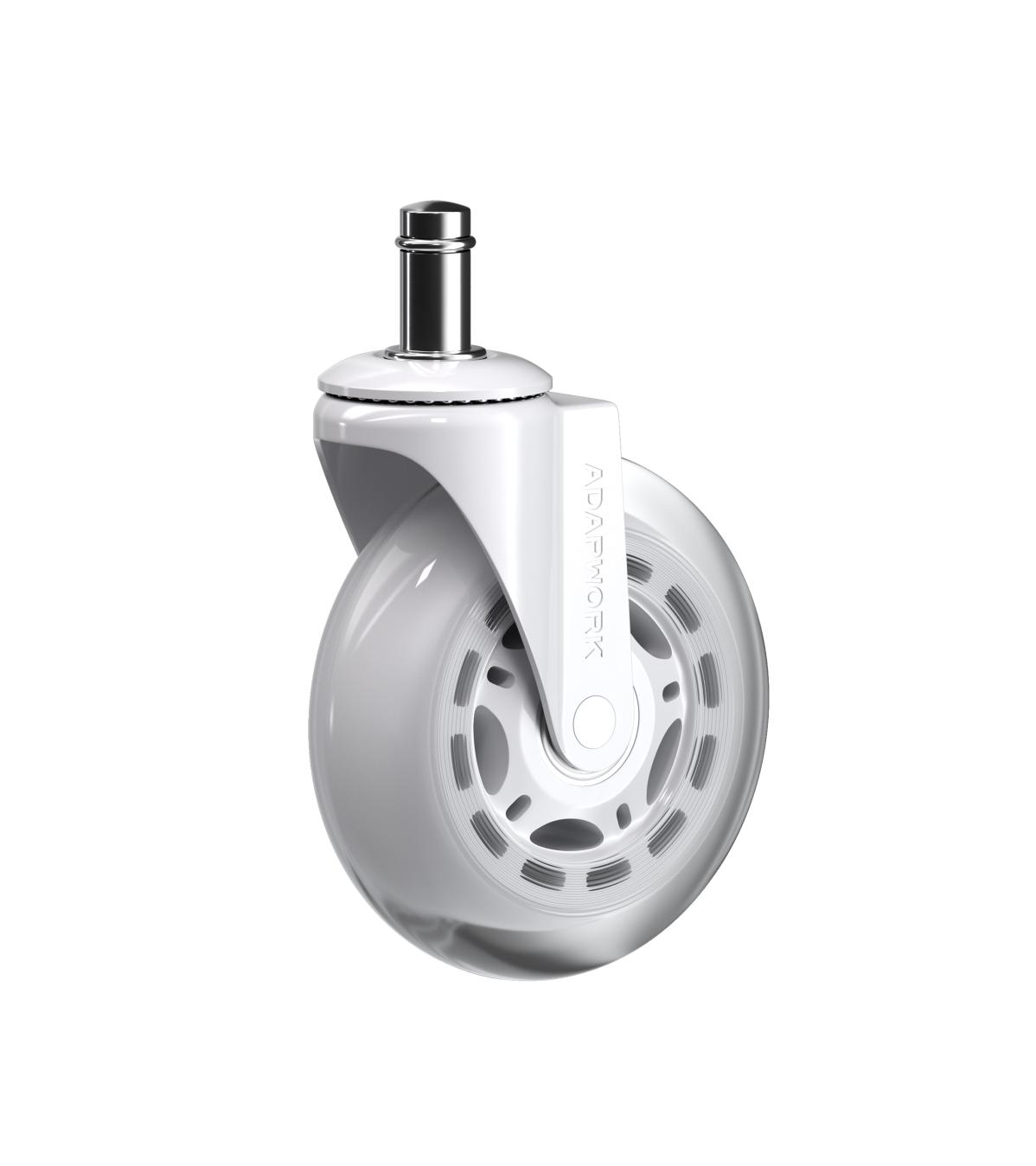 Set (5 pieces) of rubberized castors CASTORS 65 White, photo 1
