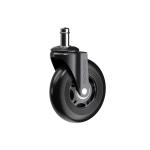 Set (5 pieces) of rubberized castors CASTORS 75 Black