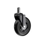 Set (5 pieces) of rubberized castors CASTORS 65 Black