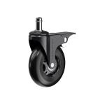 Set (5 pieces) of rubberized castors CASTORS 75 Fix Black