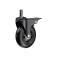 Set (5 pieces) of rubberized castors CASTORS 75 Fix Black, photo 1 mini