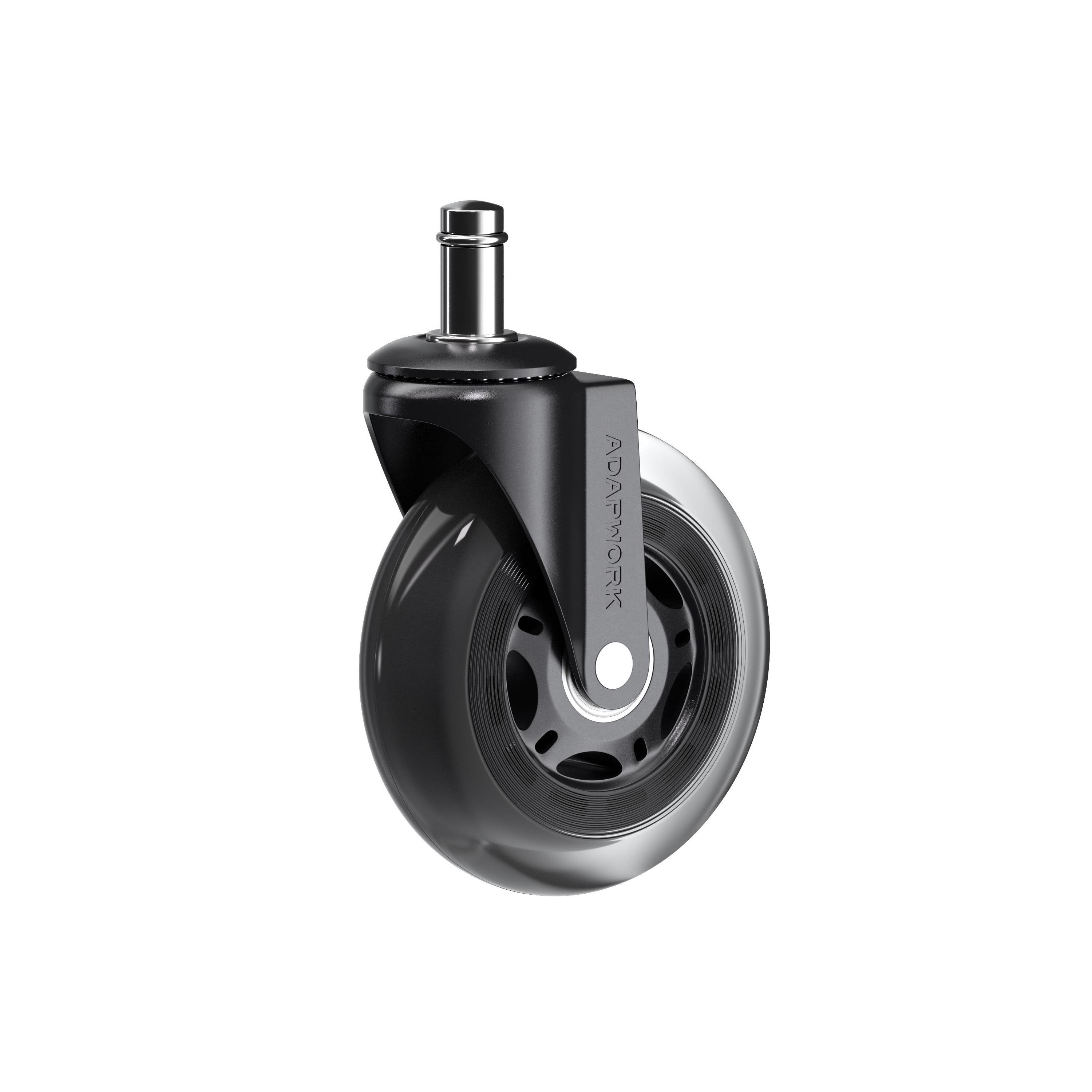 Set (5 pieces) of rubberized castors CASTORS 75 Transparent, photo 1