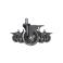 Set (5 pieces) of rubberized castors CASTORS 75 Fix Transparent, photo 3 mini