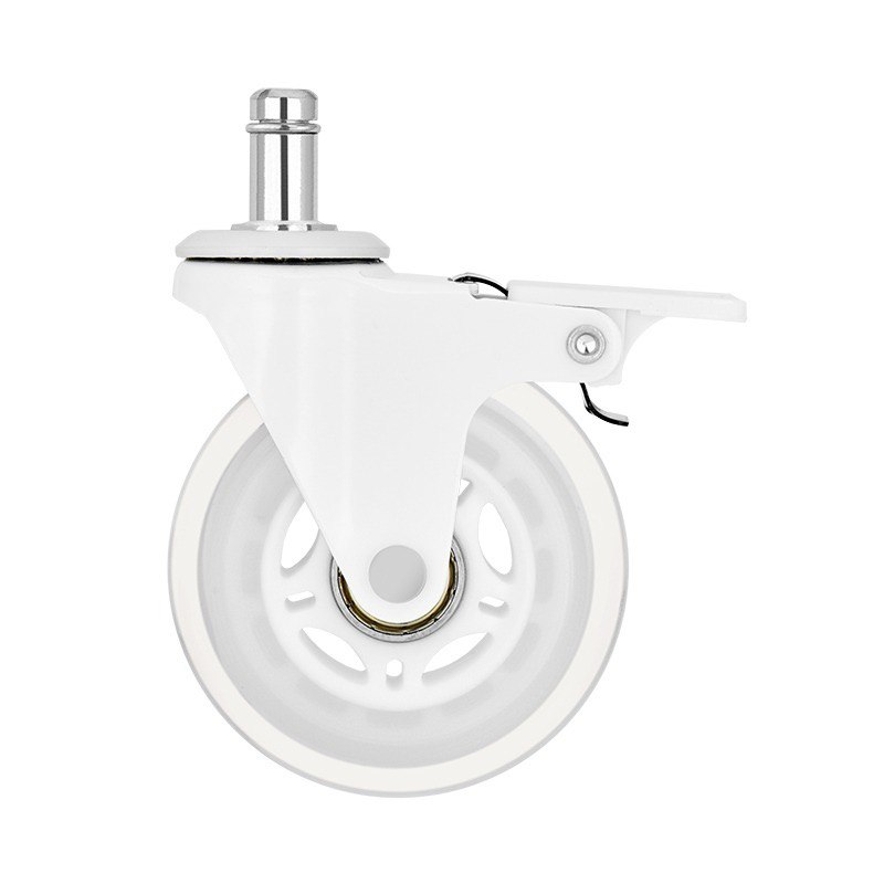 Set (5 pieces) of rubberized castors CASTORS 75 Fix White, photo 3