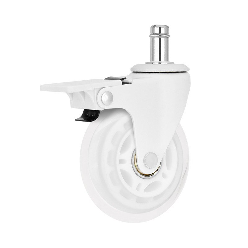 Set (5 pieces) of rubberized castors CASTORS 75 Fix White, photo 2