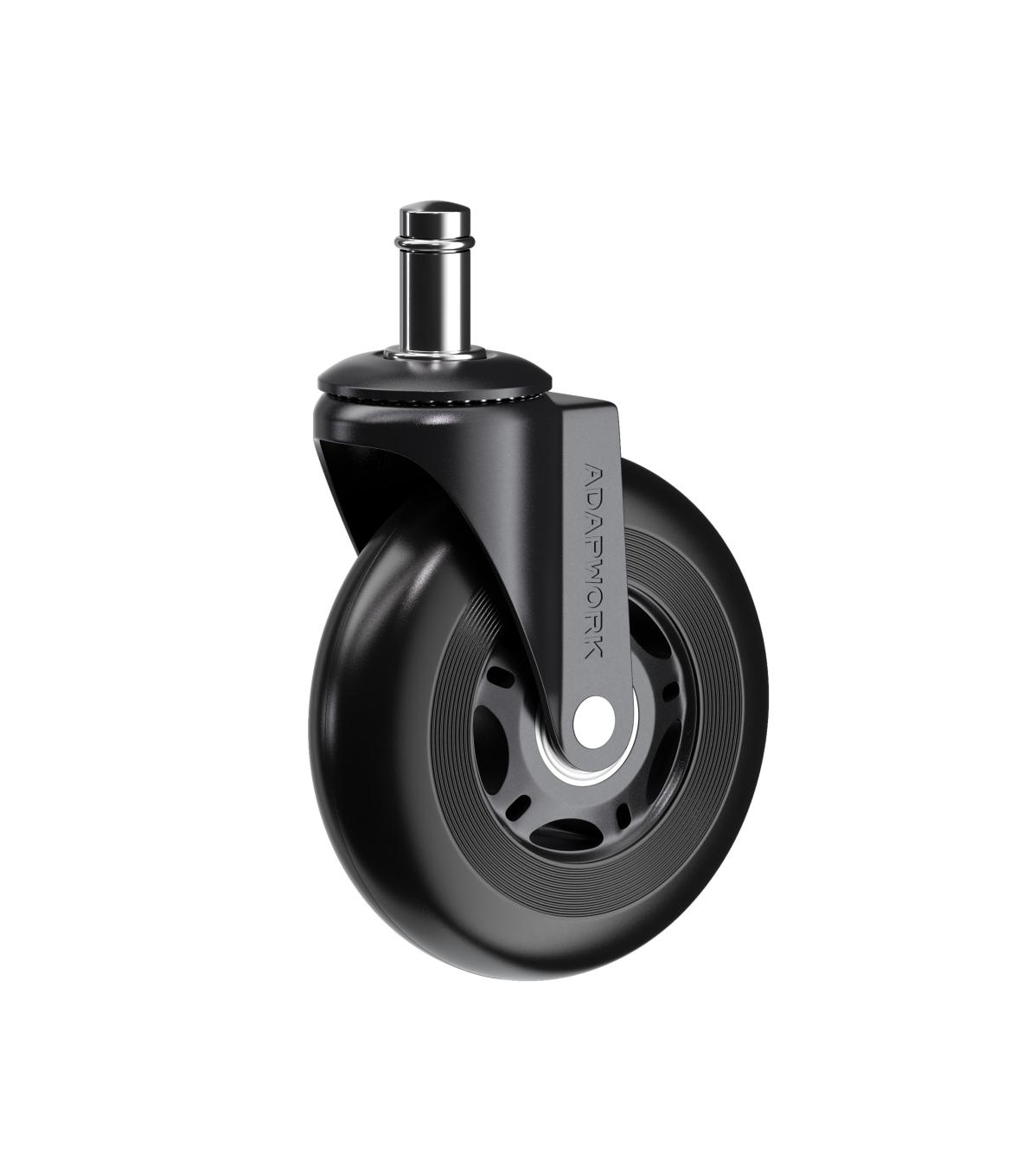 Комплект (5шт) прорезиненных роликов CASTORS 75 Черный, фото 1