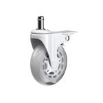 Set (5 pieces) of rubberized castors CASTORS 75 Fix White
