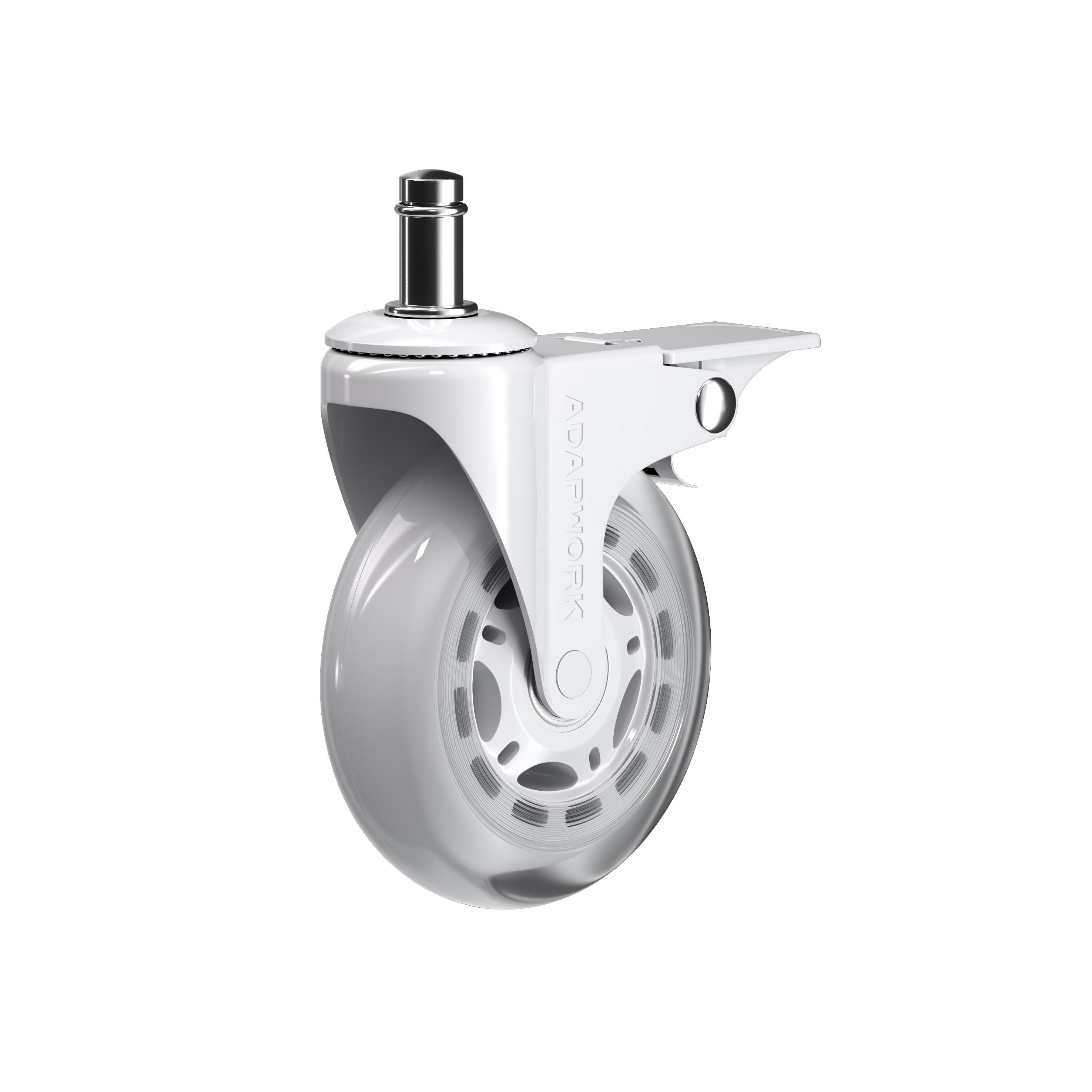 Set (5 pieces) of rubberized castors CASTORS 75 Fix White, photo 1