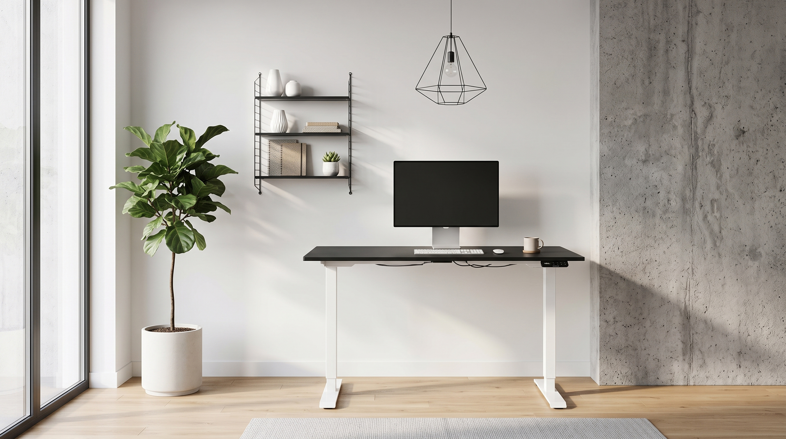Регулируемый стол AdapDesk Smart 2 Motor 18мм Deep Black, Snow White