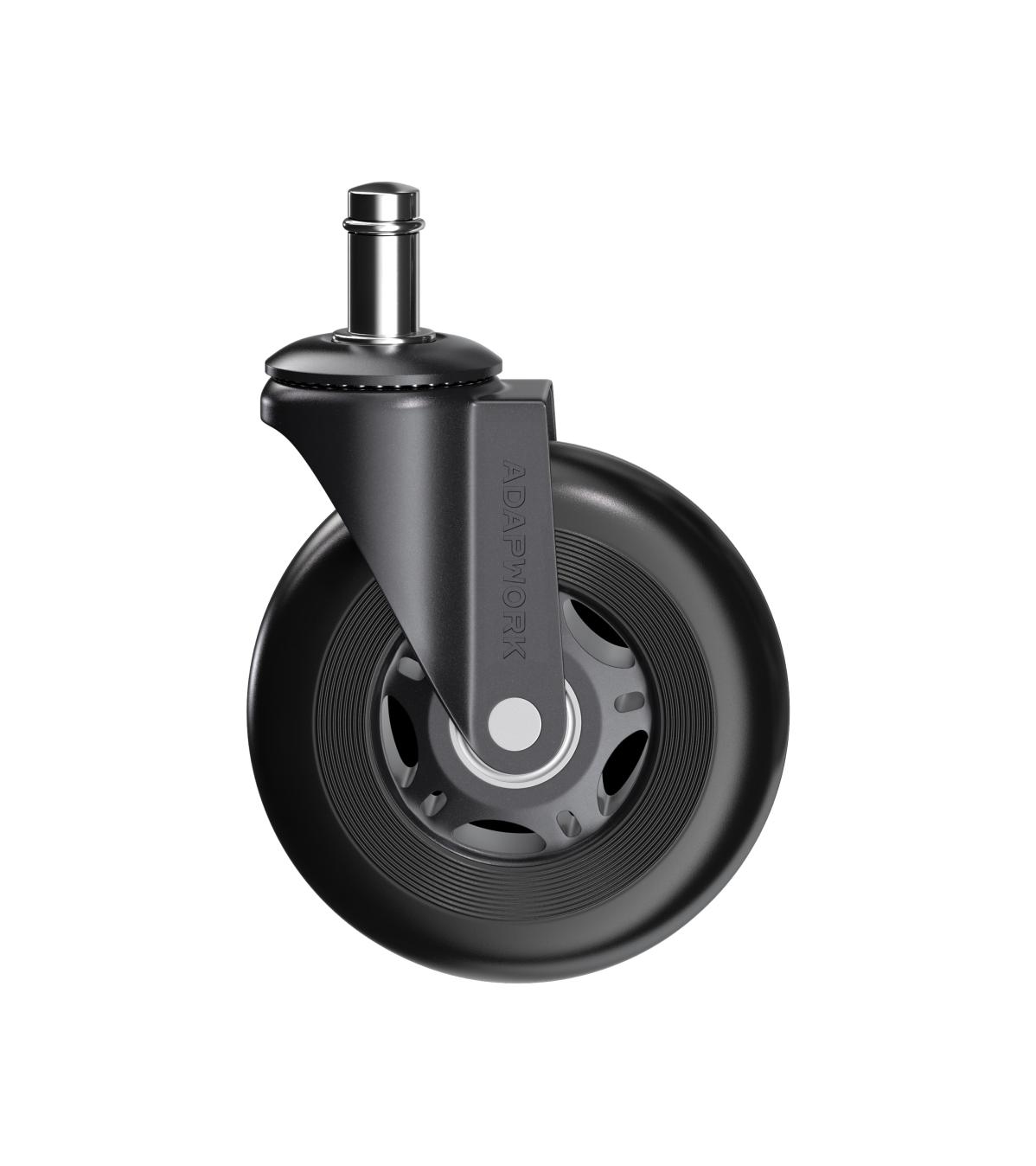 Комплект (5шт) прорезиненных роликов CASTORS 75 Черный, фото 2