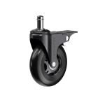 Set (5 pieces) of rubberized castors CASTORS 75 Fix Black
