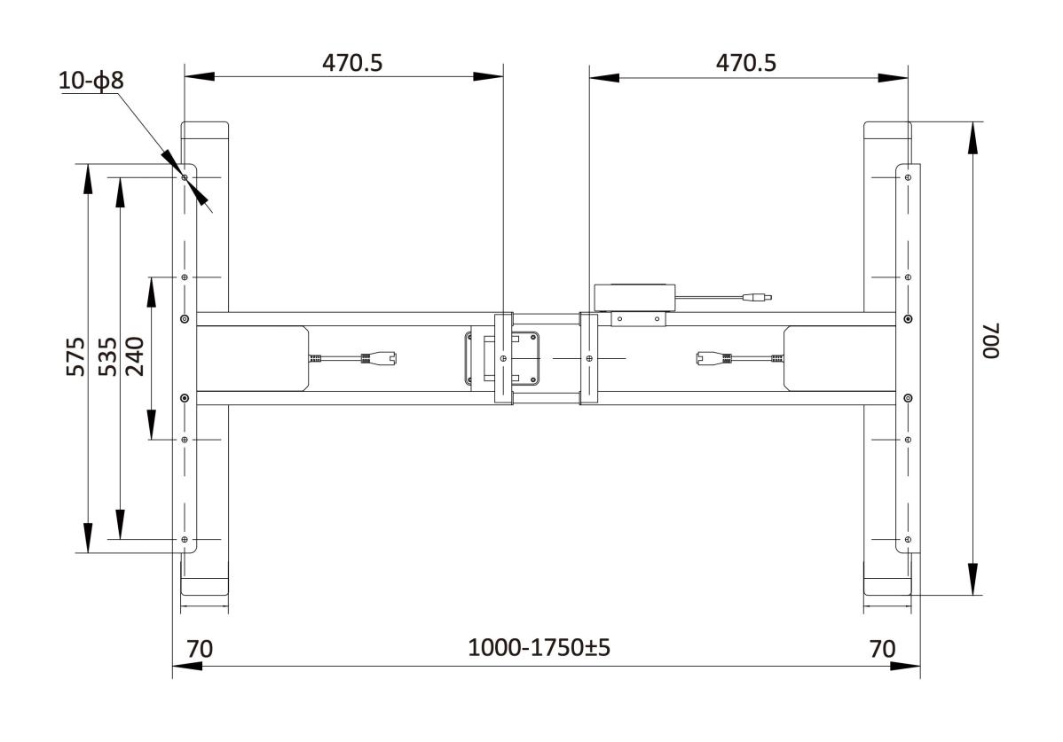 Adjustable table support AdapDesk Smart 2 Motor Snow White, photo 12