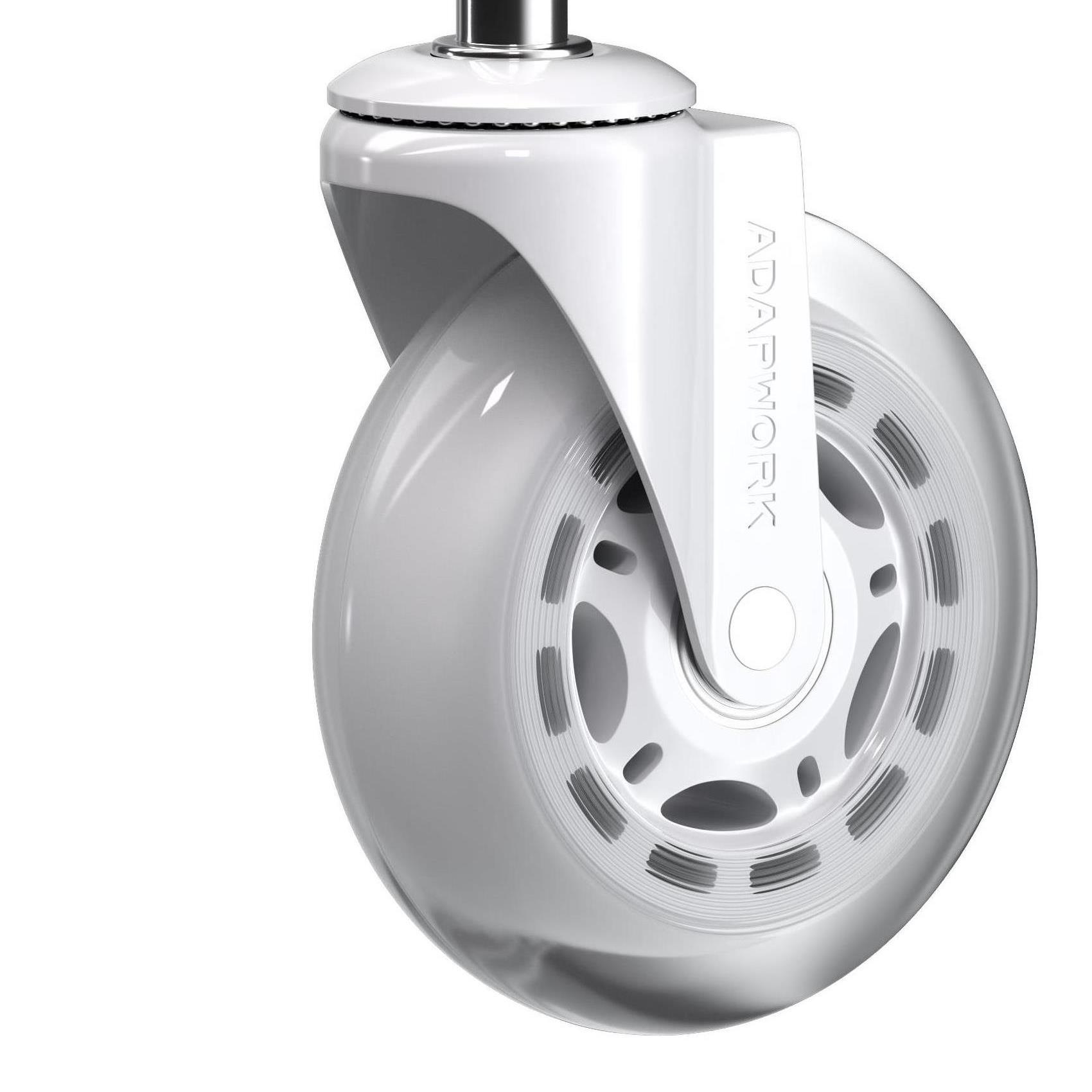 Set (5 pieces) of rubberized castors CASTORS 65 White, photo 2