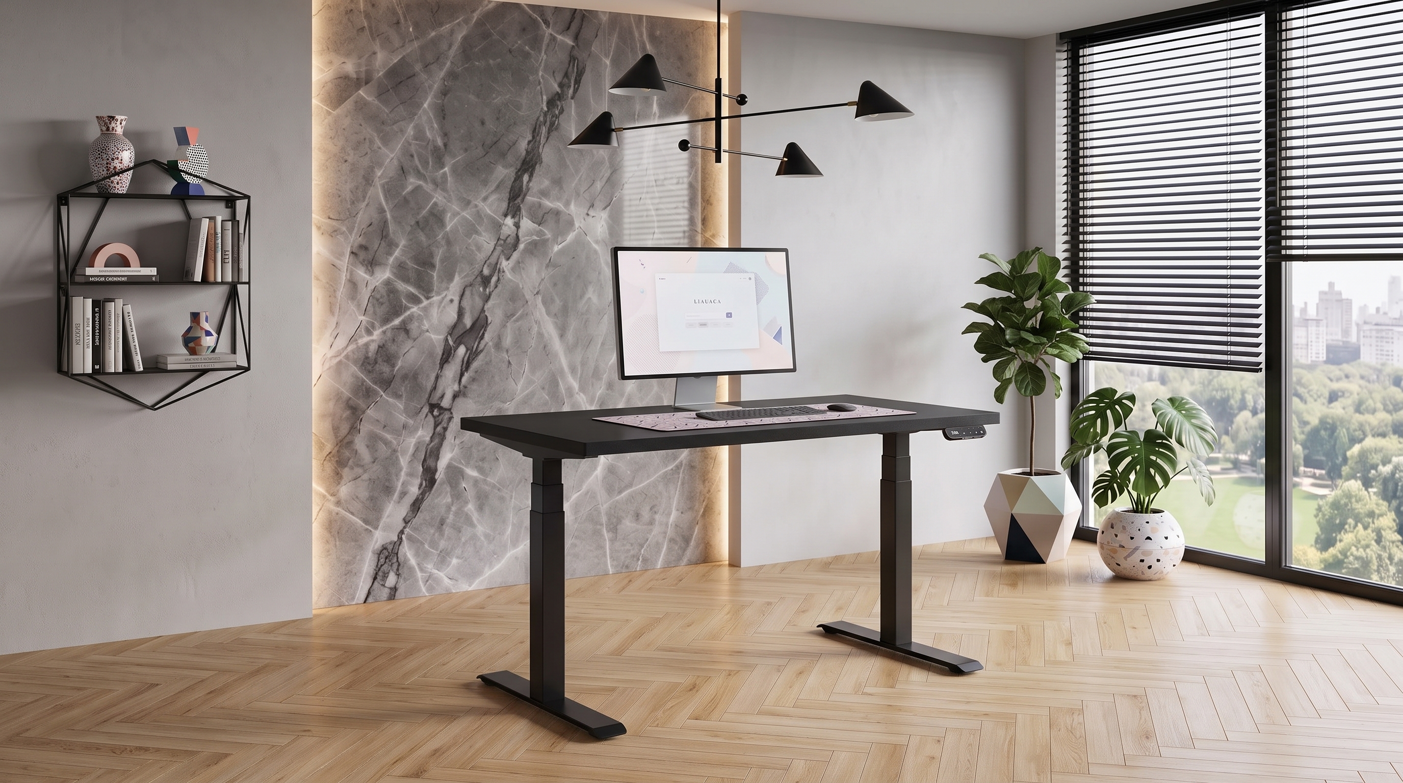 Adjustable table AdapDesk Smart 2 Motor Pro 36 Deep Black, Space Black