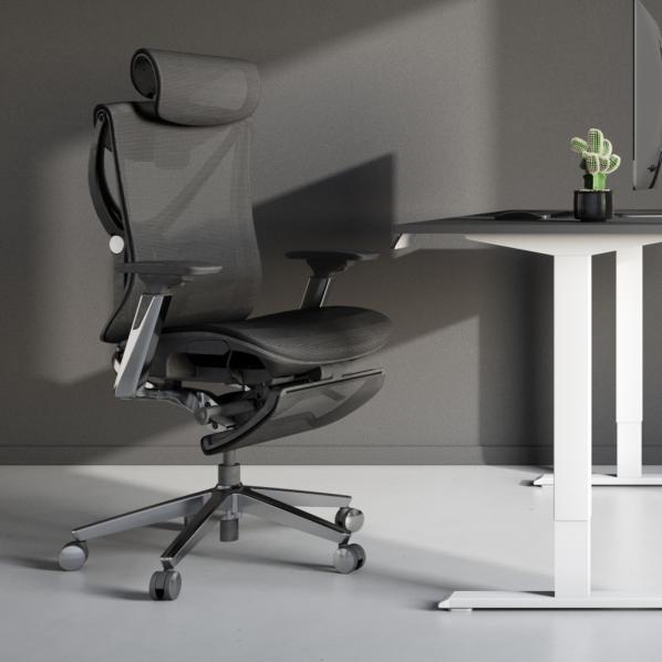 Ergonomic S1 Mesh Pro Max Senior ErgoChair Platinum Deep Black