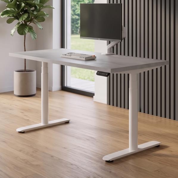 Ergonomic Adjustable table AdapDesk Smart 2 Motor Pro Speed 36мм Smoky Gray, Snow White