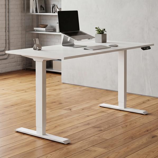 Ergonomic Adjustable table AdapDesk Smart 2 Motor 18mm Crystal White, Snow White