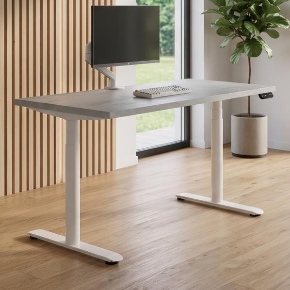 Ergonomic Adjustable table AdapDesk Smart 2 Motor Pro Max 36мм Smoky Gray, Snow White