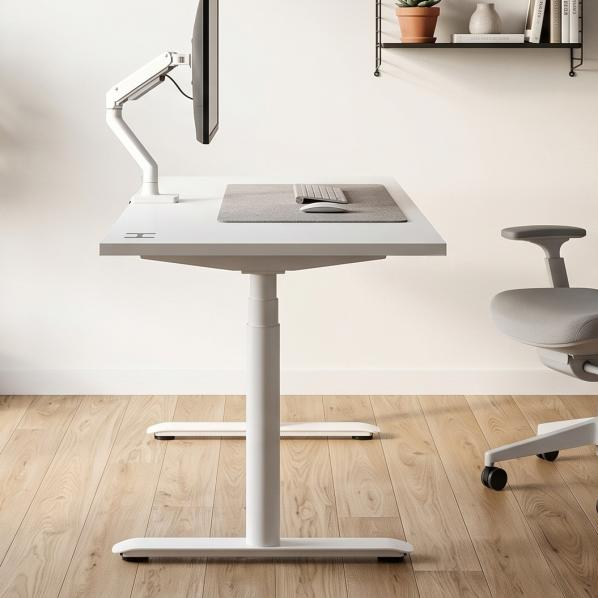 Ergonomic Adjustable table AdapDesk Smart 2 Motor Pro Speed 36мм Crystal White, Snow White