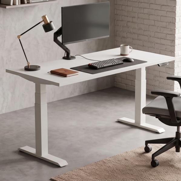 Ergonomic Adjustable table AdapDesk Smart 2 Motor Pro 36 Crystal White, Snow White