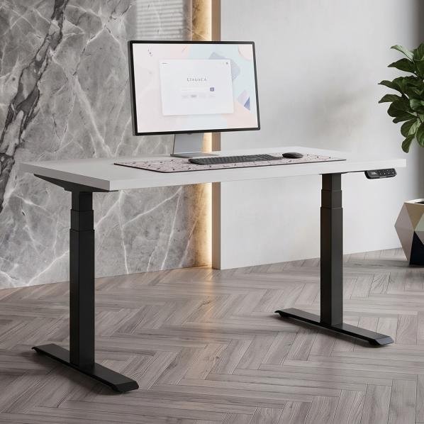Ergonomic Adjustable table AdapDesk Smart 2 Motor Pro 36 Crystal White, Space Black