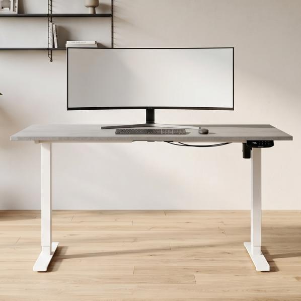 Ergonomic Adjustable table AdapDesk Smart 2 Motor 18mm Smoky Gray, Snow White