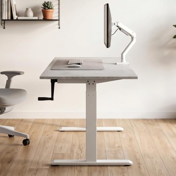 Ergonomic Adjustable table AdapDesk Smart Manual 18мм Smoky Gray, Snow White