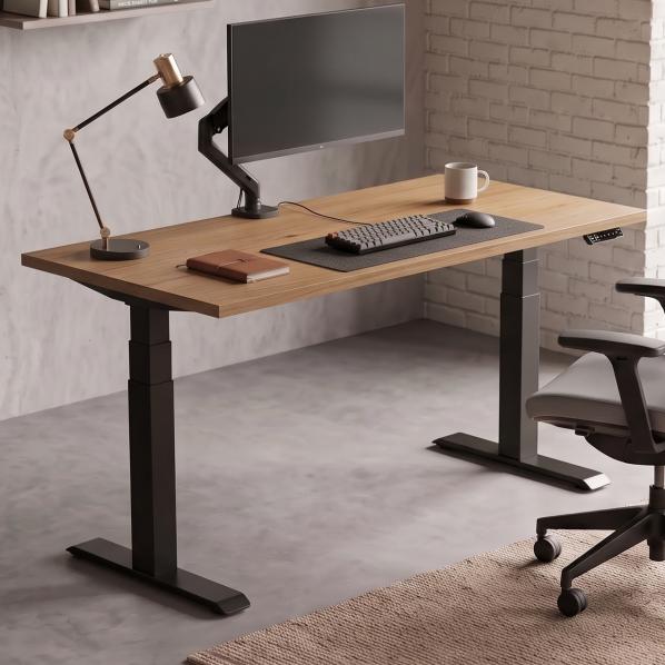 Ergonomic Adjustable table AdapDesk Smart 2 Motor Pro 36 Golden Wood, Space Black